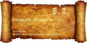 Bengyik Klaudia névjegykártya