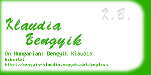klaudia bengyik business card